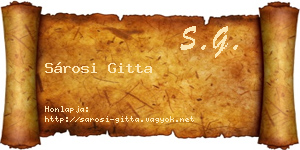 Sárosi Gitta névjegykártya